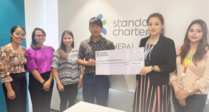 स्ट्याण्डर्ड चार्टर्ड बैंकद्वारा ‘किशोरी प्रोजेक्ट’लाई दियो ३० लाख रुपैयाँ सहयाेग