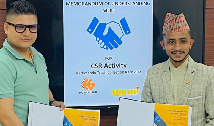 काठमाडौं ट्रयास कलेक्सन रेस २०२२ को लागि कुमारी जब र मैनादेवी फाउन्डेसनबीच सहकार्य