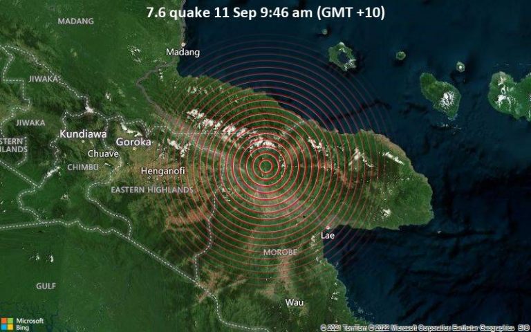 पपुवा न्यु गिनीमा ७ दशमलब ६ म्याग्निच्युडको भूकम्प