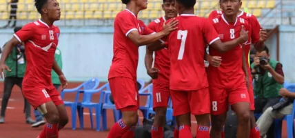 साफ यू-१९ च्याम्पियनसिप फुटबल :  माल्दिभ्सलाई हराउँदै नेपाल सेमिफाइनलमा