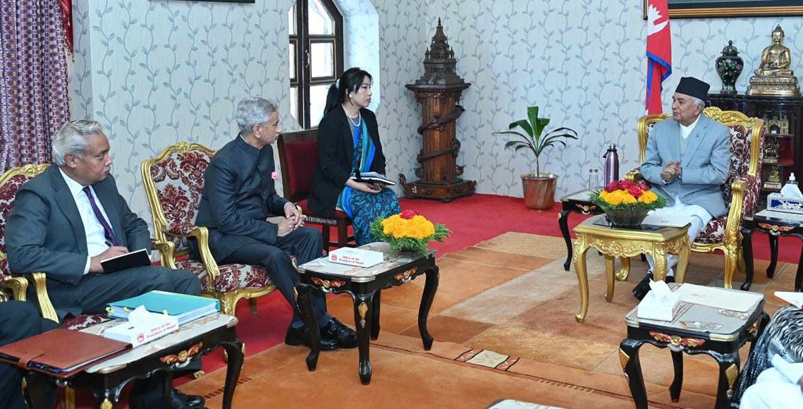 राष्ट्रपति पौडेल र भारतीय विदेशमन्त्री जयशंकरबीच भेटवार्ता