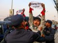 शालिनको हत्याविरुद्ध नेविसंघद्वारा संसद भवन अगाडि प्रदर्शन