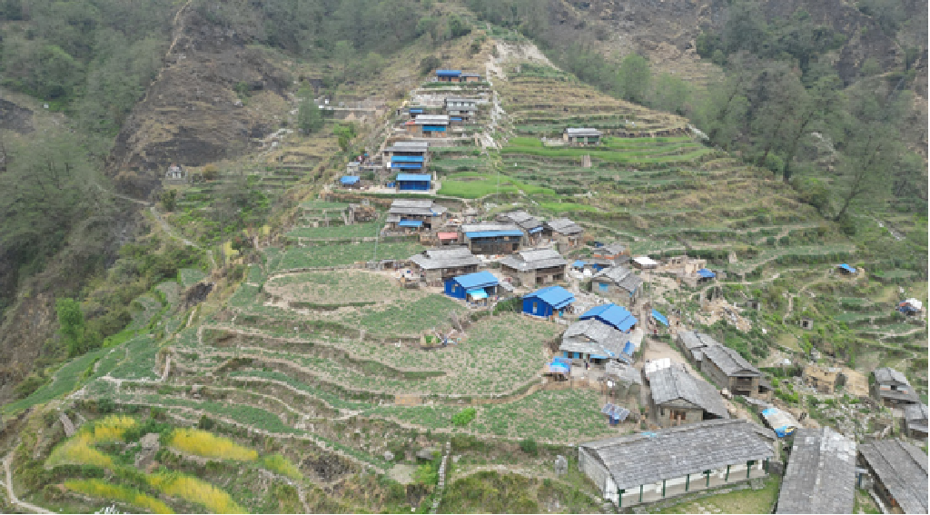 पहिरोका कारण रित्तिदै म्याग्दीको चौरखानी गाउँ