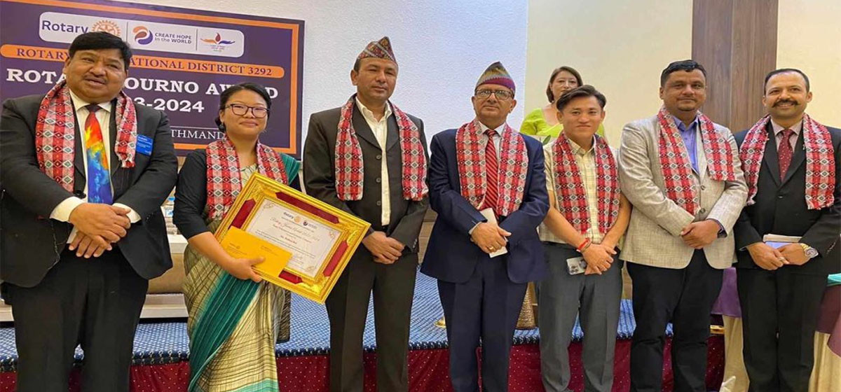 रोटरी इण्टरनेशनलद्वारा बरिष्ठ पत्रकार टंक पन्त सम्मानित
