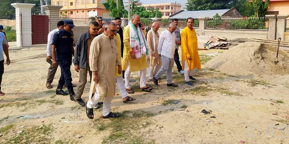 मैथिली विकास कोषको निर्माणाधीन भवनको मुख्यमन्त्री सिँहद्वारा निरीक्षण