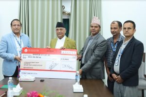 प्रधानमन्त्री दैवी प्रकोप उद्धार कोषमा नागरिक लगानी कोषको ५१ लाख सहयोग