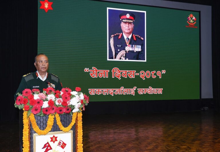 प्रधान सेनापतिद्वारा सकलदर्जालाई सम्बोधन