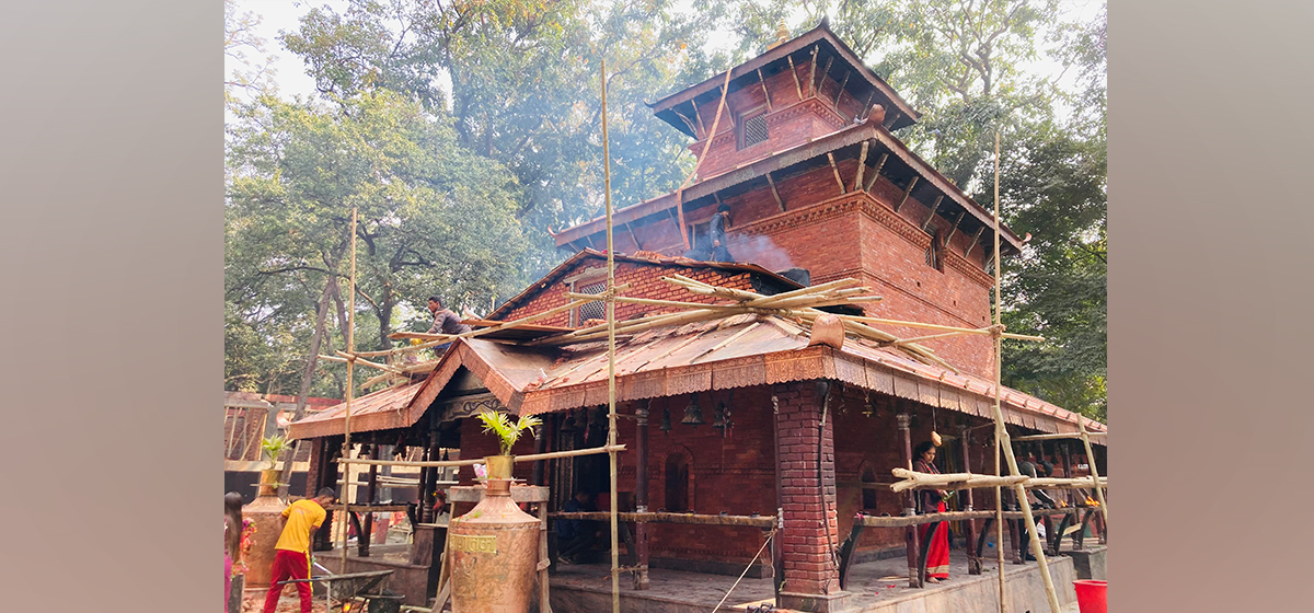 तिलोत्तमास्थित शिव–कालिका मन्दिर पुनःनिर्माण हुँदै