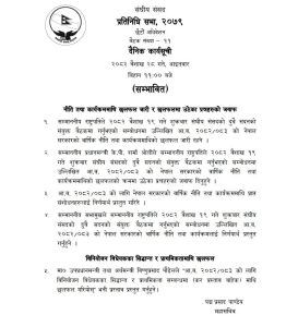 प्रतिनिधिसभा बैठक बस्दै, नीति तथा कार्यक्रम पारित गरिने
