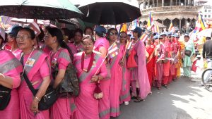 बुद्धजयन्तीका अवसरमा ललितपुरको पाटन क्षेत्रमा शान्ति र्याली