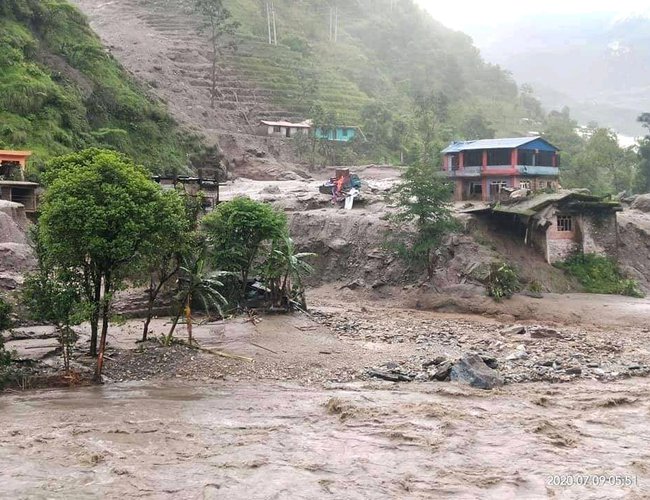Myagdi river blocked; one dead next missing in separate incident of landslide