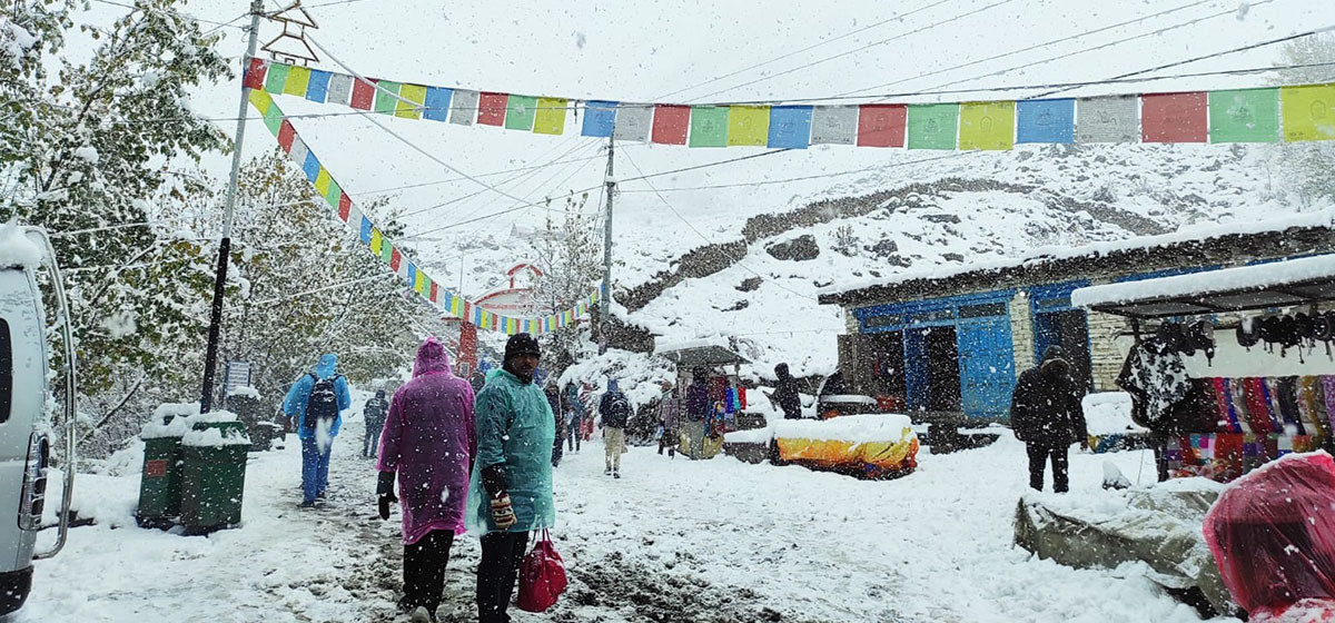 मुस्ताङमा कात्तिकमै हिमपात : कागबेनीदेखि मुक्तिनाथसम्मको यात्रा नगर्न आग्रह
