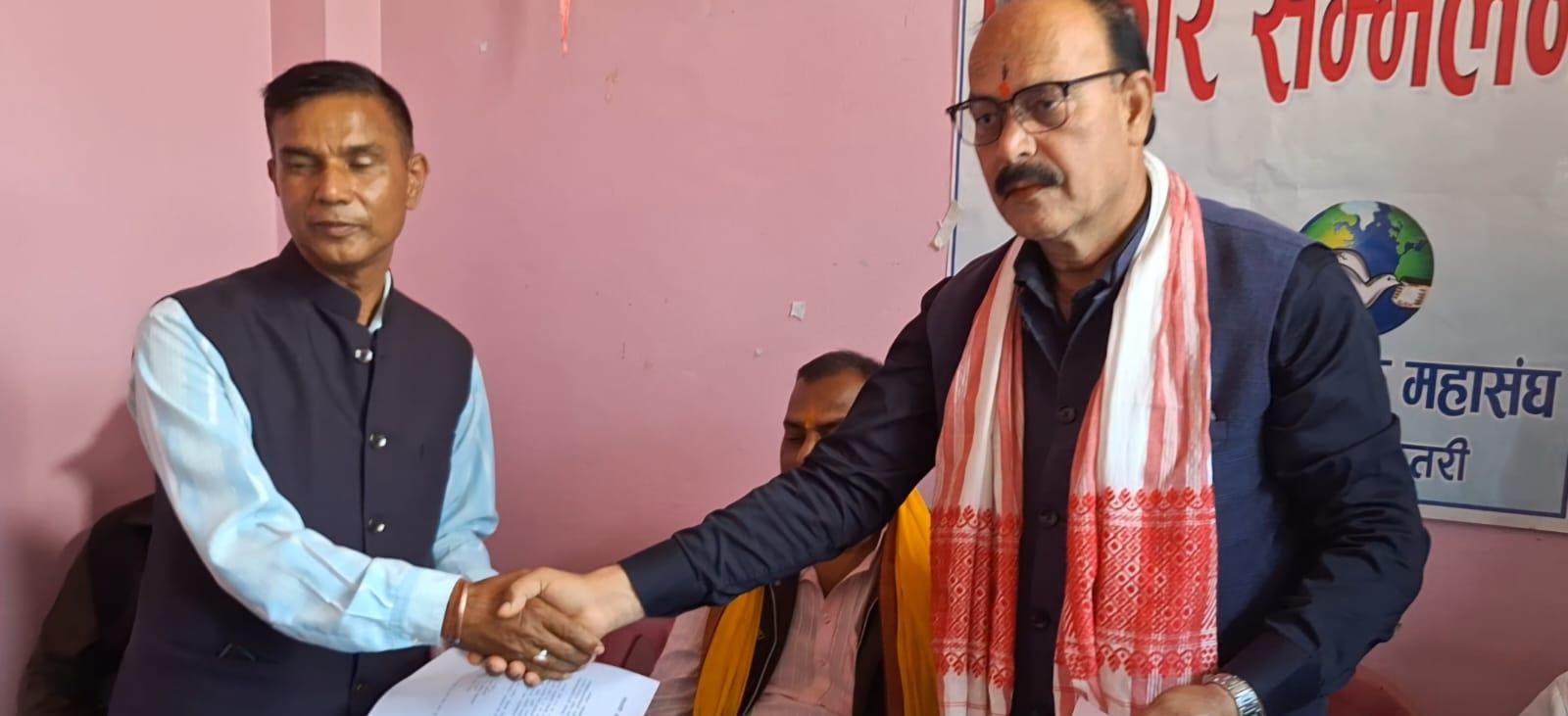 राष्ट्रिय मुक्तिका उम्मेदवार मण्डलले गरे सप्तरी ३ मा कांग्रेसलाई समर्थन