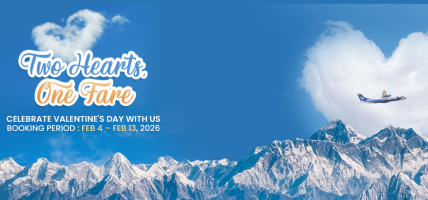 बुद्ध एयरको ‘भ्यालेन्टाइन डे’ अफर : एकै टिकटमा दुई जनालाई एभरेष्ट एक्सपेरियन्स उडान