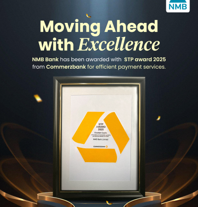 एनएमबि बैंकलाई कमर्ज बैंक जर्मनीबाट ‘एसटीपी अवार्ड २०२५’ प्रदान