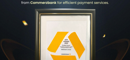 एनएमबि बैंकलाई कमर्ज बैंक जर्मनीबाट ‘एसटीपी अवार्ड २०२५’ प्रदान