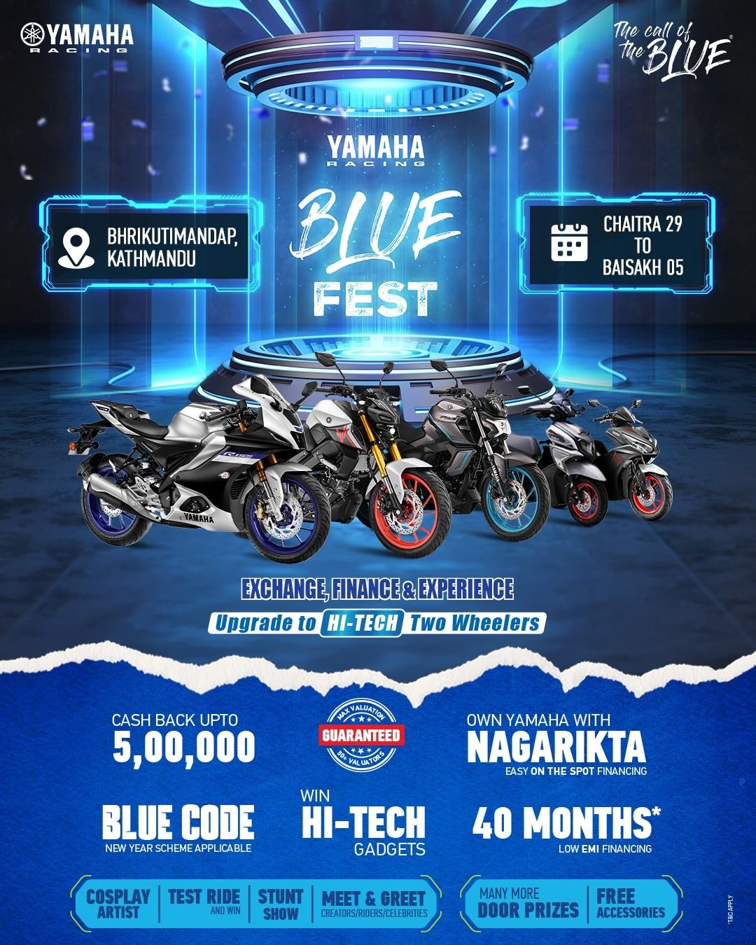 यामाहा नेपालद्वारा दुईपाङ्ग्रे सवारीको भव्य मेला “ब्लु फेस्ट” को घोषणा