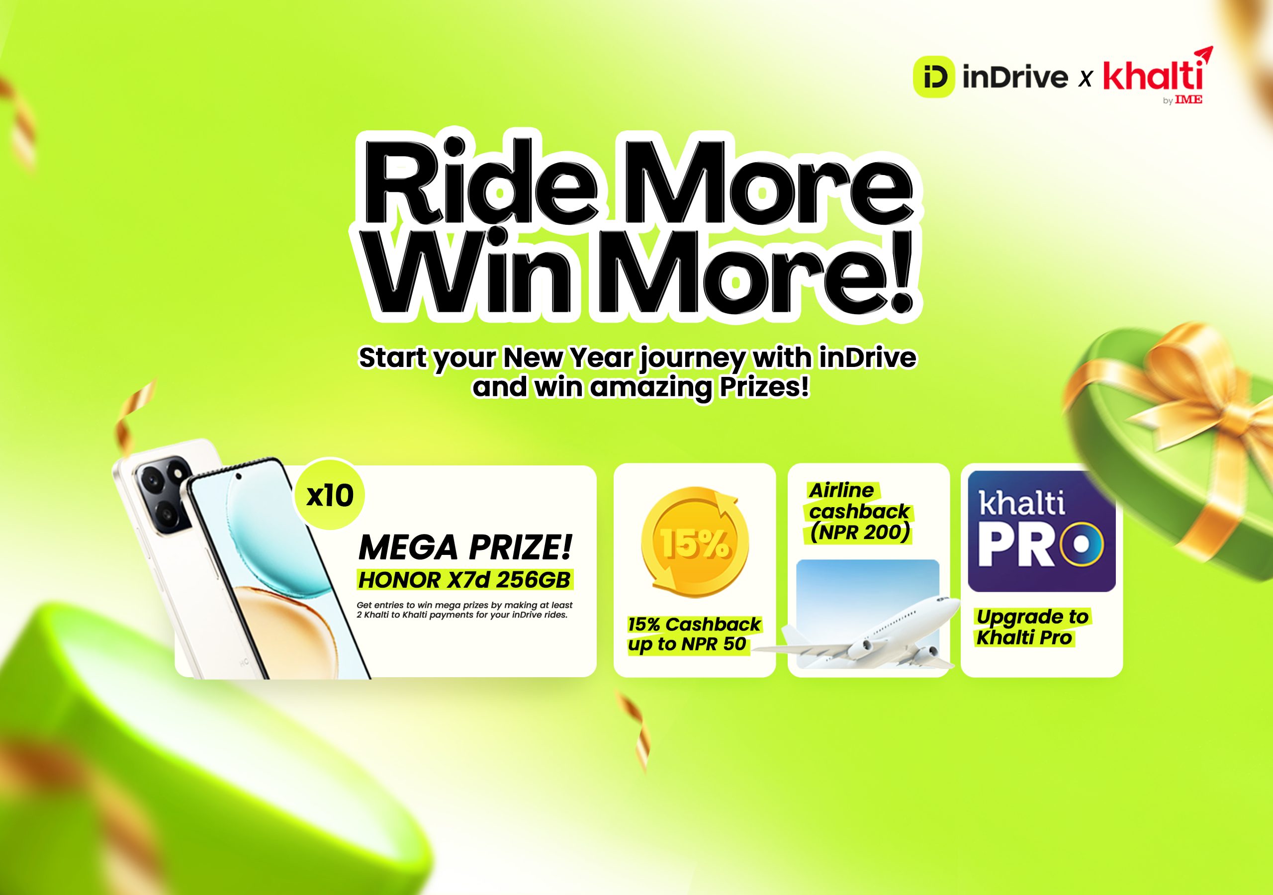 इनड्राइभको नयाँ वर्ष २०८३ को अवसरमा’राइड मोर,विन मोर’ क्याम्पेन