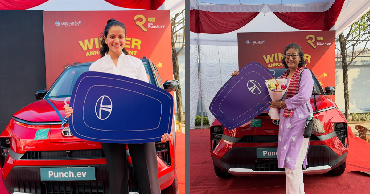 भाटभाटेनीमा सपिङ गर्दा रोशनी सिंह र समिता प्रधानले जिते टाटा पन्च ईभी