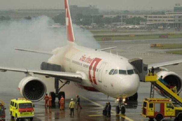 दिल्ली विमानस्थलमा स्विस विमानको इन्जिनमा आगलागी, ६ जना घाइते