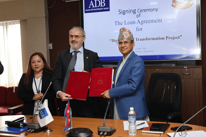 डिजिटल रूपान्तरण परियोजनाको लागि सरकार र एडीबीबिच ऋण सम्झौता