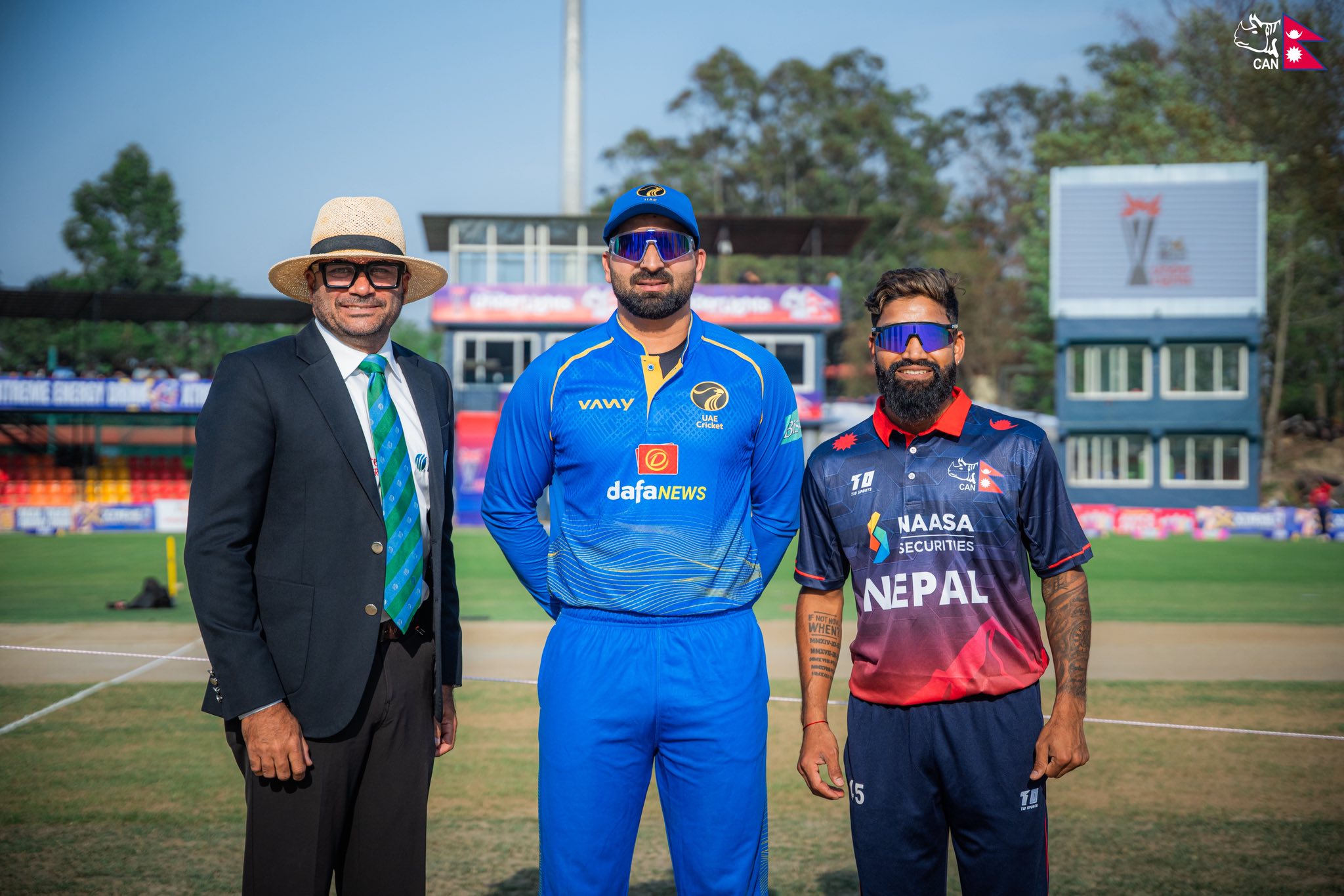 यूएईविरुद्ध नेपालले गुमायो पहिलो विकेट, १३ रन बनाएका अर्जुन साउद आउट