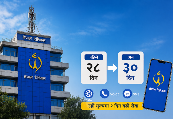 एनटिसीका सबै २८ दिने प्याकेज अब ३० दिनमा परिवर्तन