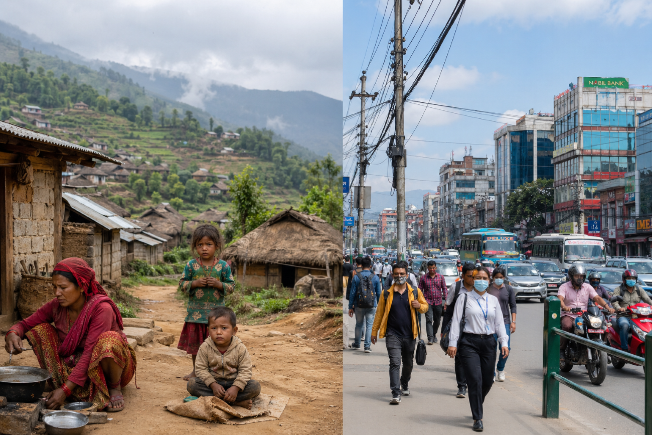 गरिबी घटे पनि ग्रामीण–शहरी क्षेत्रबीचको खाडल अझैं कायम, बेरोजगारी र लैङ्गिक असमानतामा चुनौती