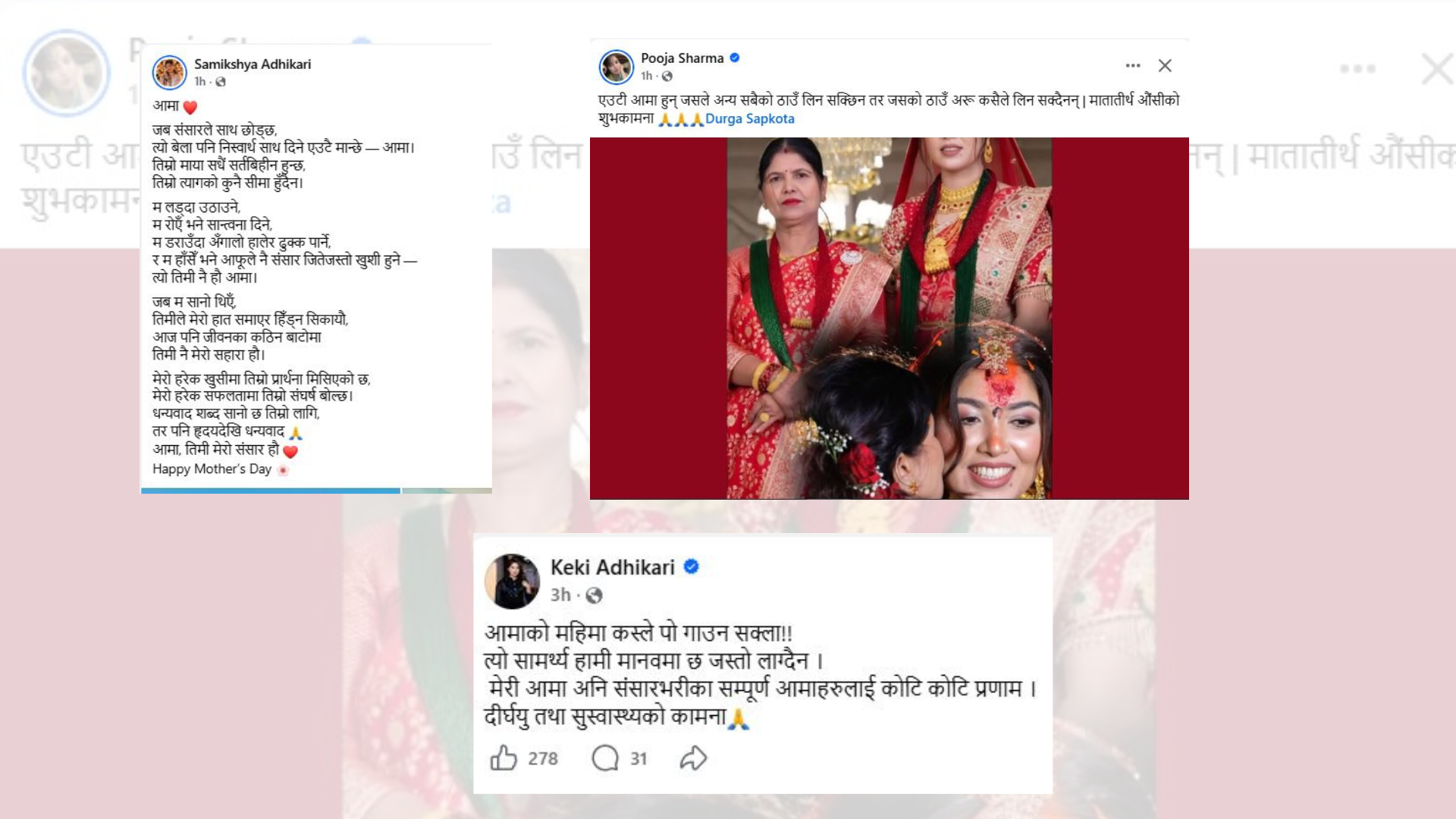 मातातीर्थ औँसीमा कलाकारहरुकाे मार्मिक शब्द : ‘आमा, तिमी नै मेरो संसार’