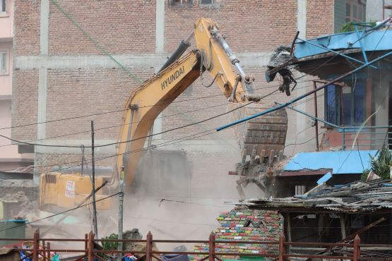 Encroached settlements being cleared in Swayambhu, Balaju and Devinagar