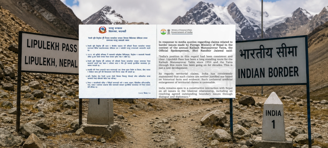 लिपुलेक विवादः नेपालको दाबीलाई भारतले ग-यो अस्वीकार, दुवै देश आ–आफ्नै अडानमा