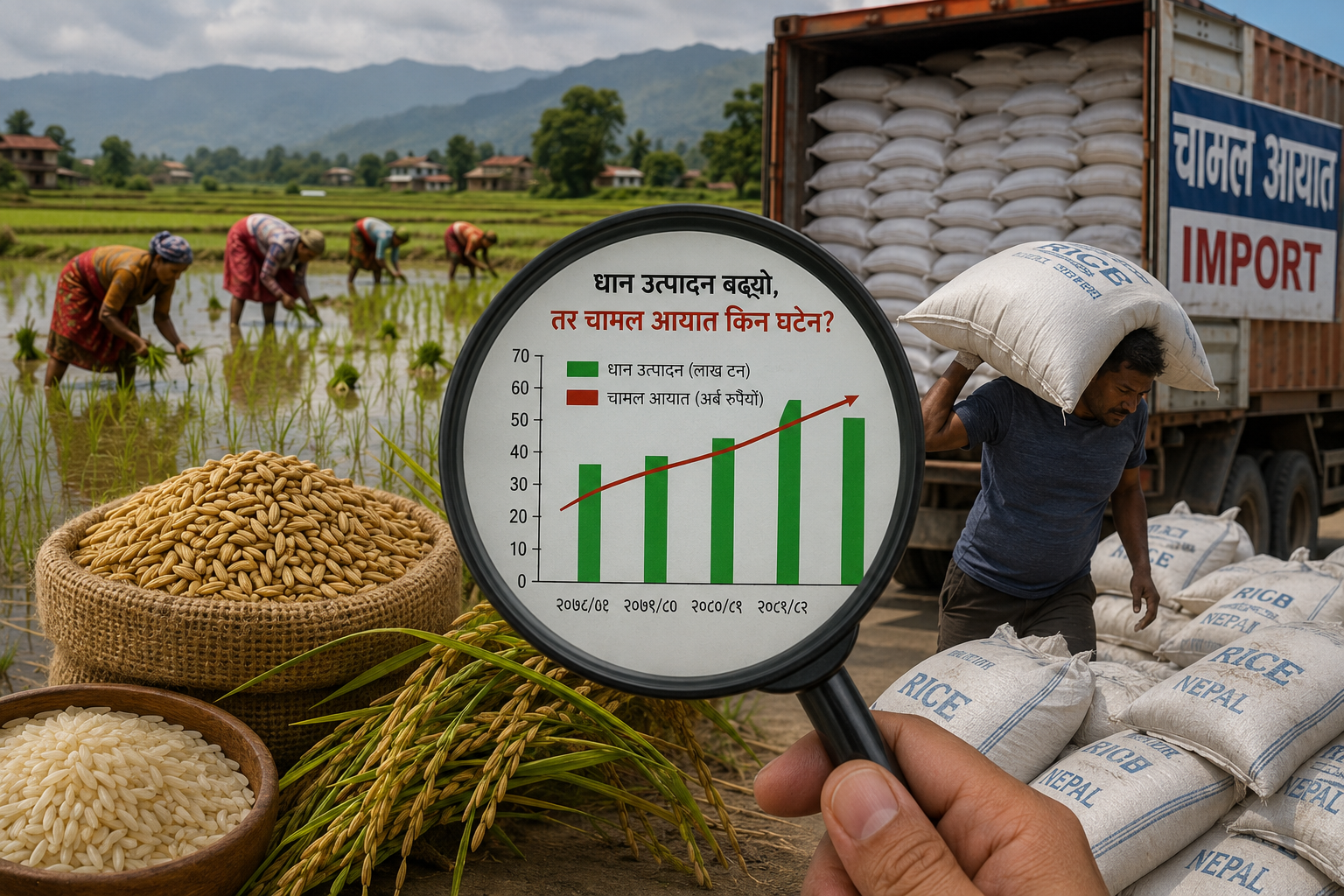कागजी तथ्यांकमा धानको ‘रेकर्ड’ उत्पादन : आत्मनिर्भरता कि आयातको आवरणमा अन्य खेल ?