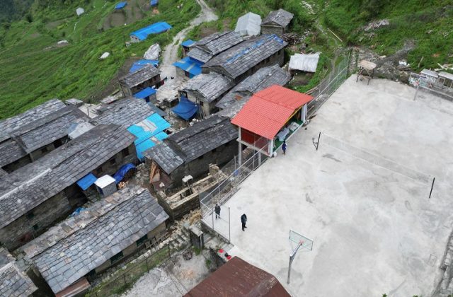 मङ्गलेखानीमा खेलमैदान निर्माण मङ्गलेखानीमा खेलमैदान निर्माण
