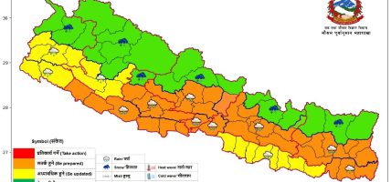 मनसुन क्रमशः सक्रिय हुँदै, असार १६ र १७ गते केही स्थानमा मुसलधारे वर्षा हुने