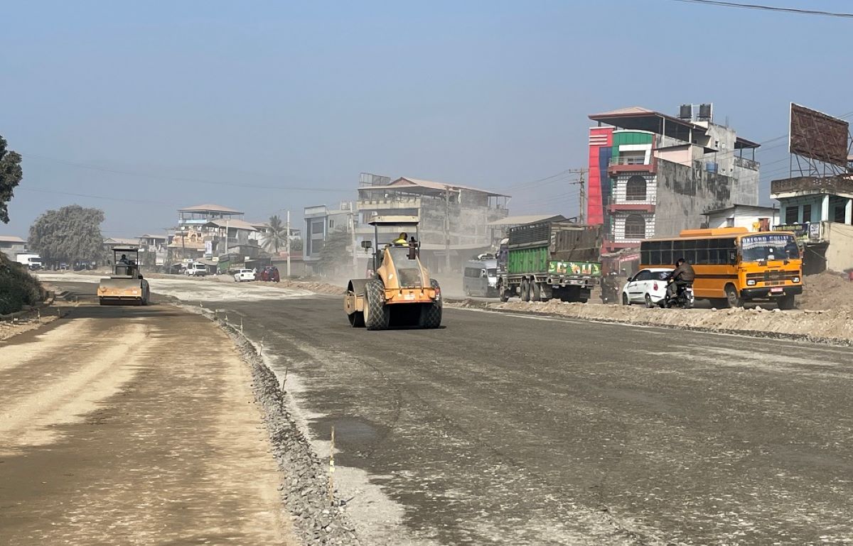 नारायणगढ–बुटवल सडकः दाउन्नेमा एकतर्फी ढलानको काम सकियो