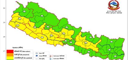 आज देशभर बदली, अधिकांश स्थानमा वर्षाको सम्भावना; केही क्षेत्रमा भारी वर्षाको चेतावनी