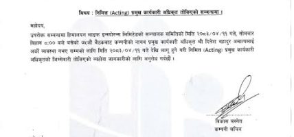 हिमालयन लाइफको निमित्त सीईओमा दिनेशबहादुर अमात्य नियुक्त