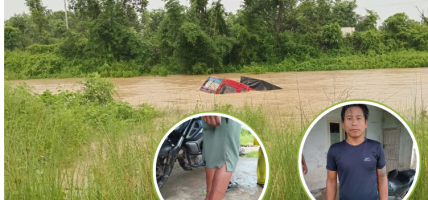 बाढीले मकवानपुरमा खाली ट्रक बगायो, चालक पौडिएर बाहिर निस्किए