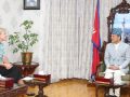 सभामुख अर्यालसँग युरोपेली सङ्घकी राजदूत लोरेन्जोको भेट