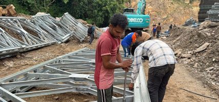 पुवाखोलामा बेलिब्रिज जडान सुरु