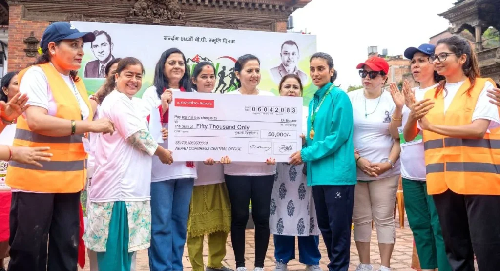 बिपी स्मृति ‘ग्रीन रन महिला रि-रन’ प्रतियोगिताः न्यौपाने विजयी