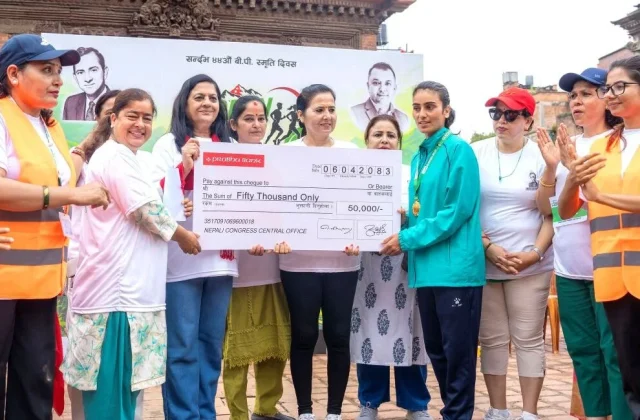 बिपी स्मृति ‘ग्रीन रन महिला रि-रन’ प्रतियोगिताः न्यौपाने विजयी