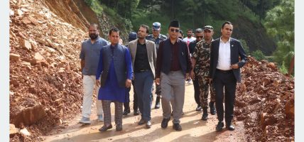 Minister Dr Timilsina visits injured people in Nuwakot