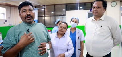 मस्तिष्कमा रगत जम्ने रोग ब्रेन एभीएमको केएमसी दुवाकोटमा बिनाचिरफार उपचार
