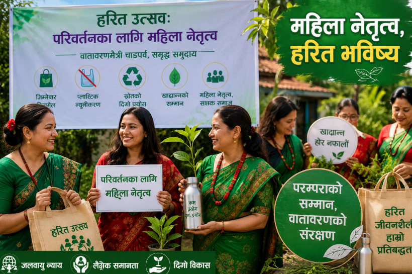 महिलाको नेतृत्वमा दिगो चाडपर्व संस्कृतिको प्रवर्द्धन गर्ने ‘हरित उत्सव’ अभियान शुभारम्भ