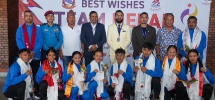 कराते टोली जापान प्रस्थान, खेलाडीलाई विमानस्थलमा ‘भिआइपी’ सुविधा