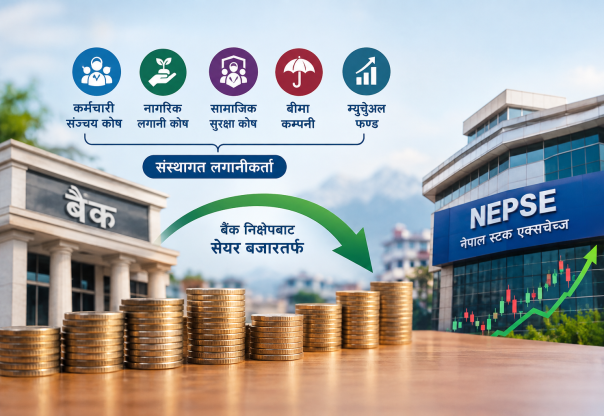 सञ्चय कोषदेखि बीमा कम्पनीसम्मको पैसा सेयर बजारमा ल्याउने सरकारको योजना सञ्चय कोषदेखि बीमा कम्पनीसम्मको पैसा सेयर बजारमा ल्याउने सरकारको योजना