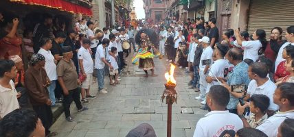 इन्द्रजात्राका लागि भक्तपुरमा लाखेनाच सुरु