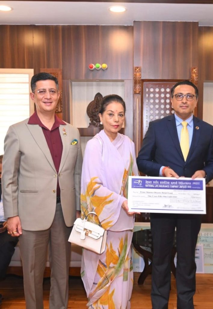 भोटेकोशी–त्रिशूली बाढीपीडितका लागि नेशनल लाइफको १ करोड ५१ लाख सहयोग