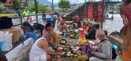 वर्षाको प्रभावः गोकर्णेश्वरमा श्राद्ध गराउने घटे